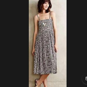 Corey Lynn Calter Anthropologie sketchbook tribal rayon midi dress Size M